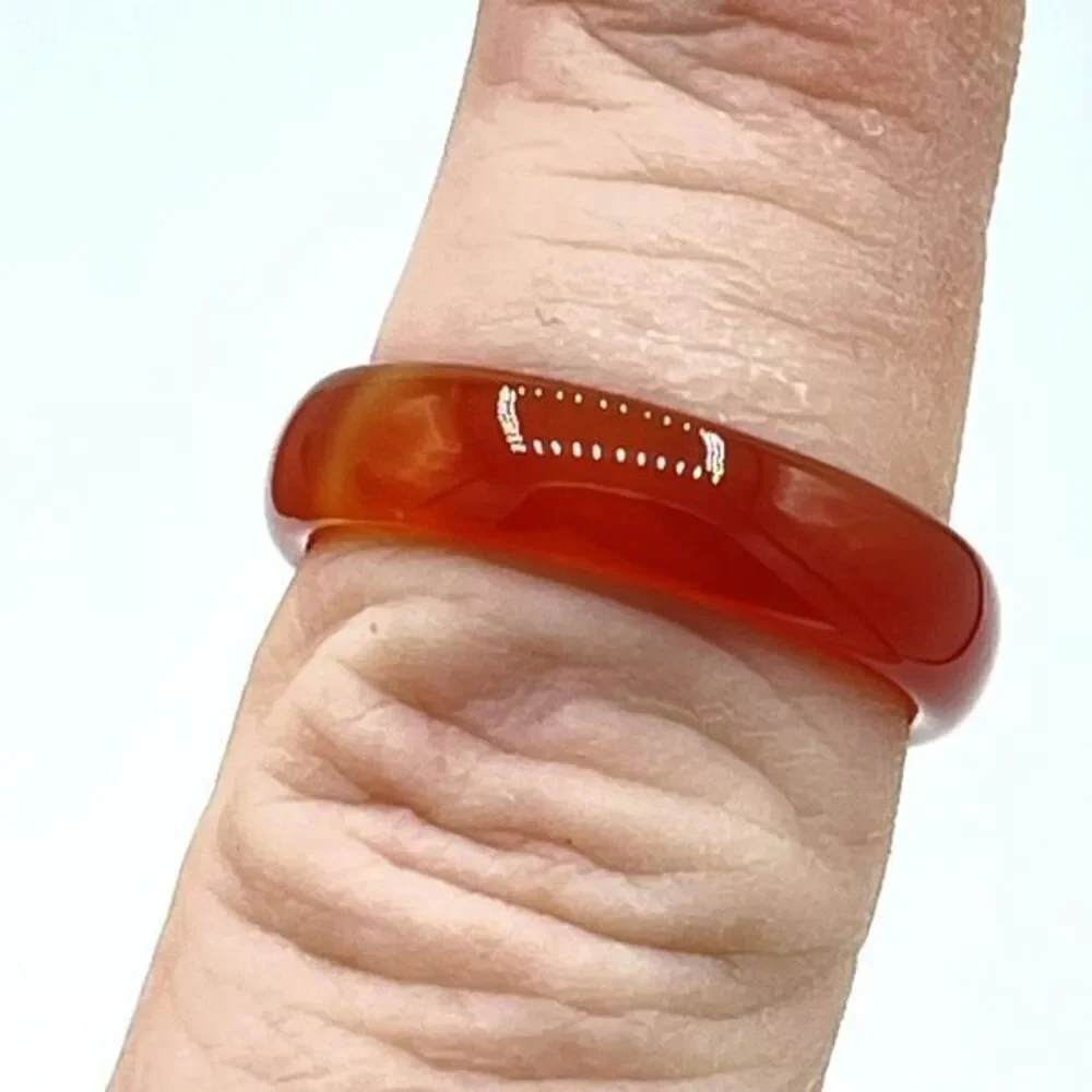 Carnelian crystal stone ring size 7.5 healing all stone no metals